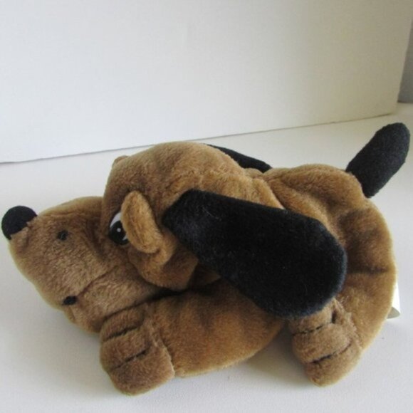 Brown Bassett Hound Dog Puppy with Black ears 7" long spotted nose PLUSH - Picture 2 of 10
